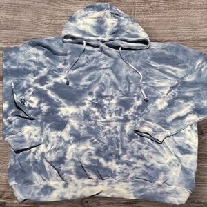 Custom Men's Cloudy Blue Hoodie handmade